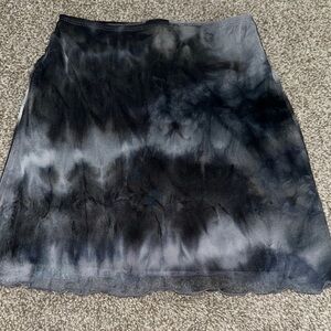 Elegant Black Tie-Dye Skirt